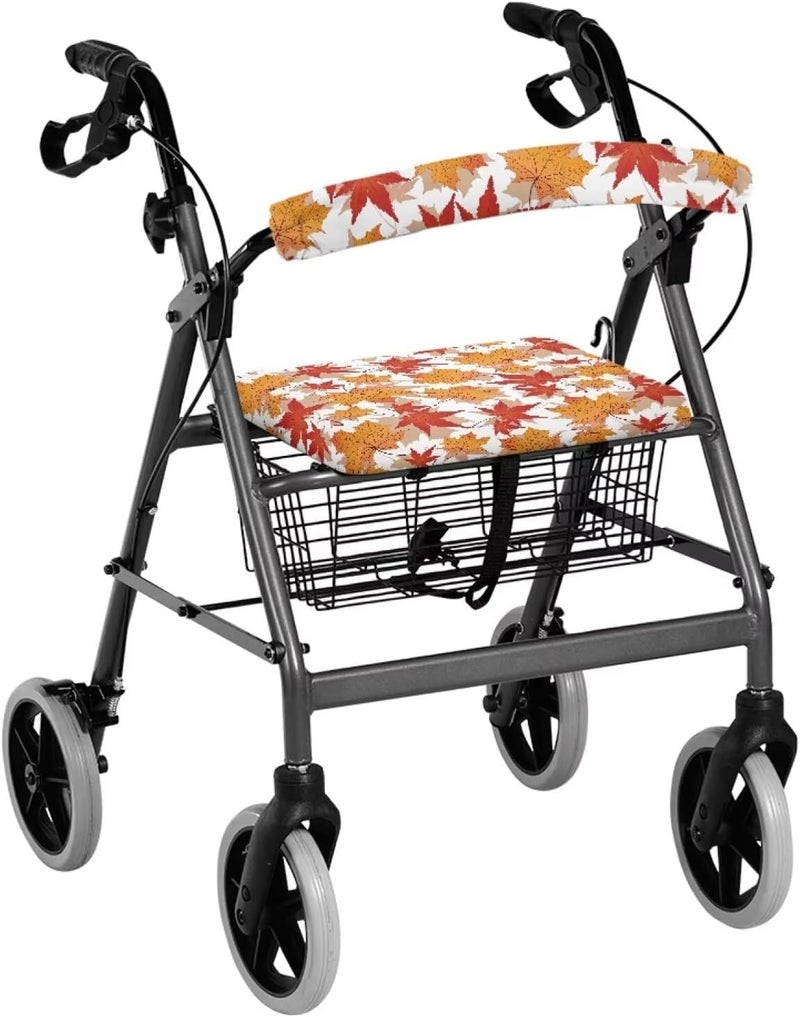 LedBack Thanksgiving Rollator Walker for Seniors - Fall Leaves Seat Cover Accessories - Washable Universal Walker Seat and Backrest Covers - Image 1